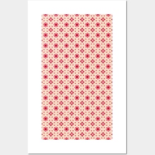 Geometric Harmony Red Pattern Posters and Art